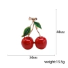 Factory direct sales of creative and light luxury Korean version new best-selling oil-dripping cherries. Light luxury creative retro brooches, simple and fashionable accessory pins in stock details Picture